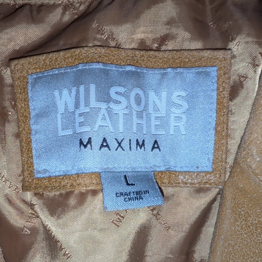 Tan Leather Jacket With Belt - image 2